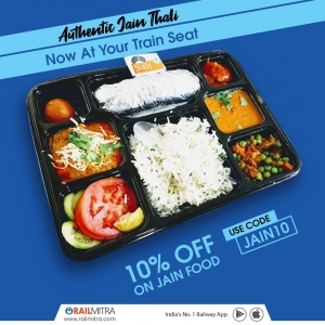 Order Jain Food in train!! Get exiting offer through Mobile